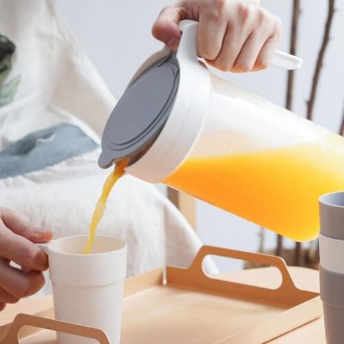 Large Kettle 1800 ML Transparent Cold Kettle With Cups Set Heat-Resistant Tea Pot Water Cups Office Home Juice Cold Kettle