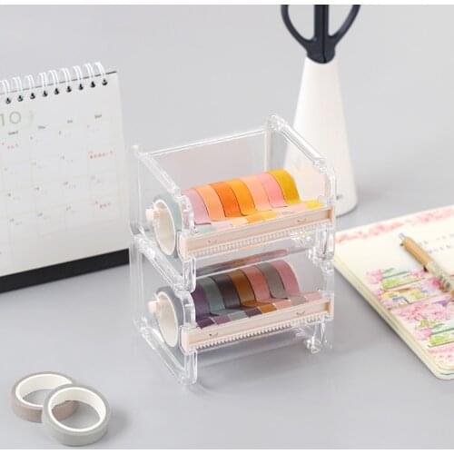 Washi Tape Dispenser Holder Cutter Office Supplies Desk Accessories Organizer