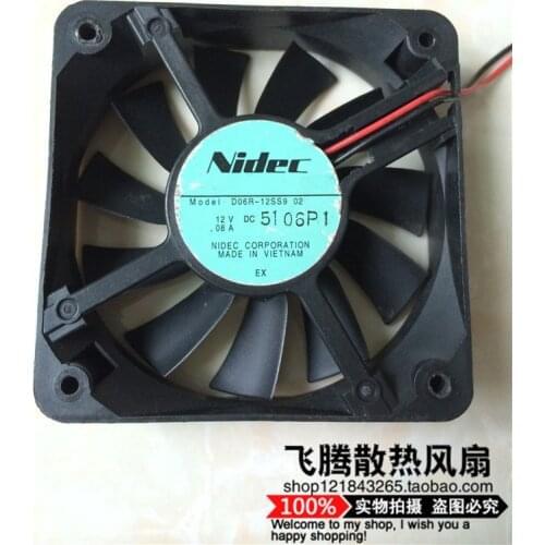 Nidec D06R-12SS9 DC 12V 0.08A 60x60x15mm 2-wire Server Cooling Fan