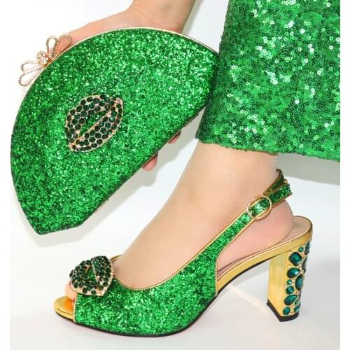 Hot Selling Elegant Woman Shoes And Bag Set For Party Dress New Coming Fashion High Heels Shoes And Bag Set Size 38-43 6Colors