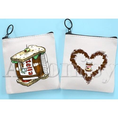 Nutella Canvas Coin Purse Custompattern Logo Storage Pouch Canvas Bag New Coin Bag Key Coin Purse