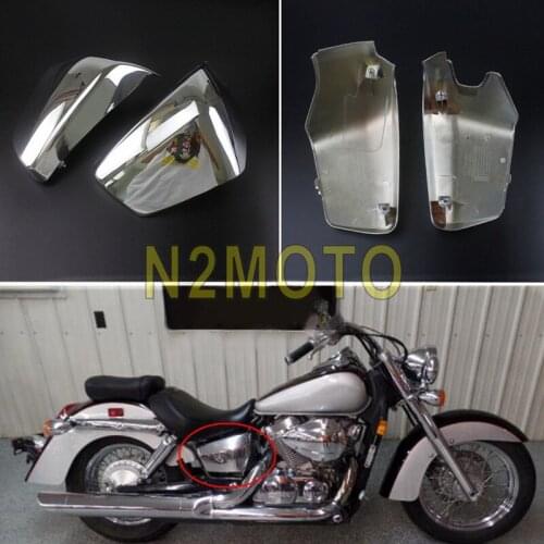 Chrome Motorcycle Battery Side Cover For Honda Shadow Aero VT750 VT400 2004-2011 Left and Right Battery Side Covers Guard