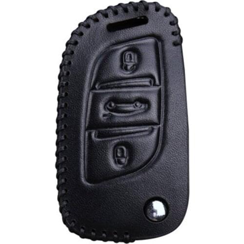 Leather Car Key Cover Case For Citroen C1 C2 C3 C4 C5 C4L C6 C8 VTR Berlingo DS3 DS4 DS5 DS6 2016 2017 Car Key Shell for Peugeot