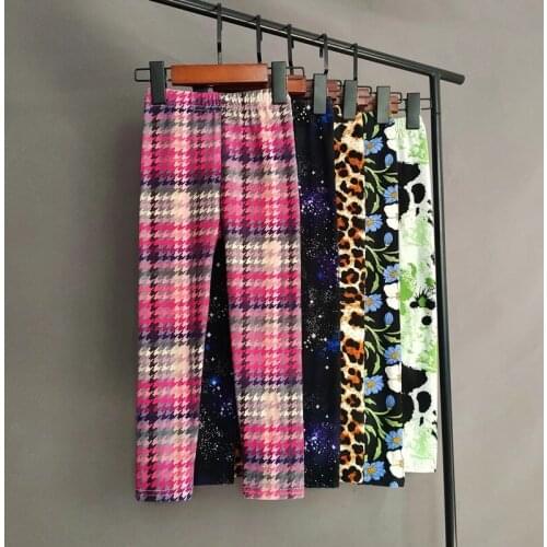 Spring Summer Girls Legging Cute Printing Flower Kids Pants Girl Slim Skinny Trousers Girls Clothing 2021 New Girls Leggings