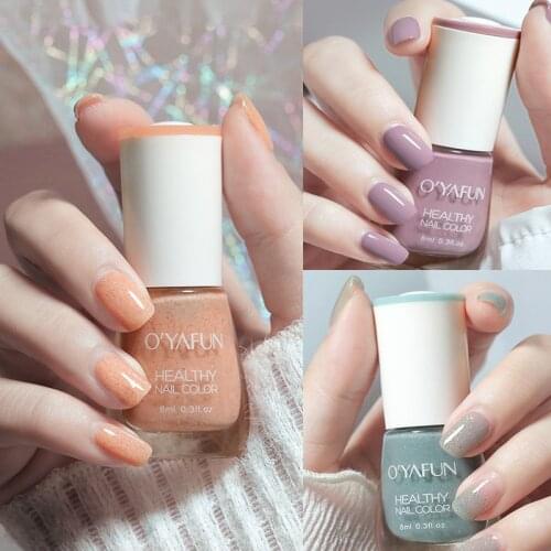 Manicure Nail Art Tearable Quick Dry Normal Without Lamp Nail Polish Glitter Sequins Uv Varnish Matte Watercolor Drops Nails 1PC