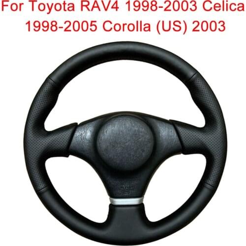 Customized Car Steering Wheel Cover For Toyota RAV4 Celica Corolla (US) Matrix MR2 Lexus IS200 300 Leather Steering Wheel Wrap