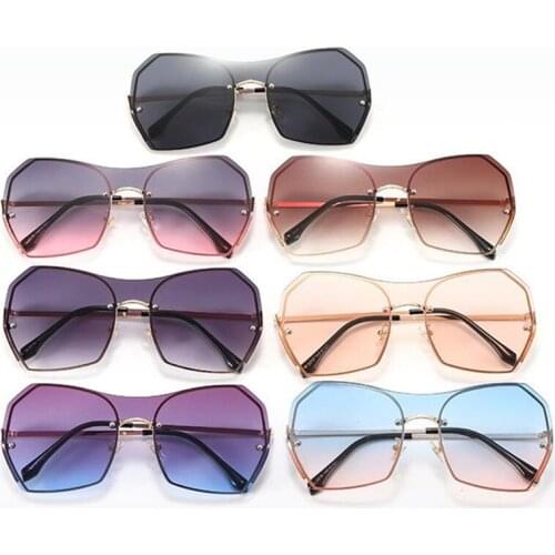 Fashion Women Siamese Sunglasses Irregular Sun Glasses Oversize Lens Goggles Anti-UV Spectacles Gradient Eyeglasses Ornamental