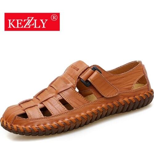 Brand New Summer Men Sandals Leisure Beach Men Shoes High Quality Genuine Leather Sandals Fashion Mens Sandals Big size 38-47