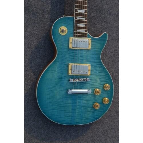 New comming Flame top 2021 classic electric guitar, blue color 22 fret rose wood fingerboard