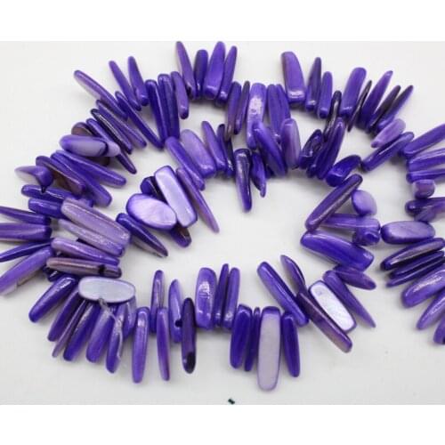 Wholesale Natural purple Branelli Shell Irregular Stick Shape Gravel 13-15mm Beads for Jewelry Making DIY Bracelet Necklace 15