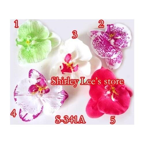 Wholesale--SPECIAL OFFER! ! 200 X Silk Orchid Flower Head Wedding Decoration Craft Mix 5 Colors