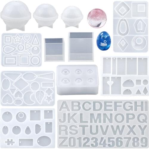 Silicone Mold UV Epoxy Resin Ball Cube Earring Mould Arabic Letters Molds for Jewelry Making DIY Handmade Craft Casting Tools