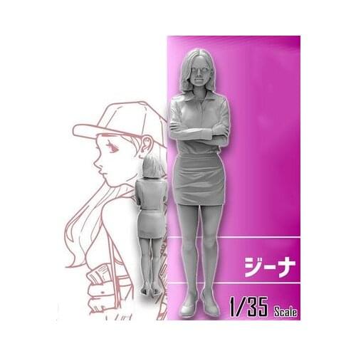 Resin female soldier, figure girl, need to assemble and color by yourself 1:35