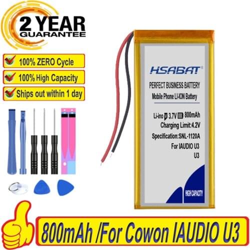 Top Brand 100% New 800mAh Battery for IAUDIO U3 COWON U3 Batteries + free tools
