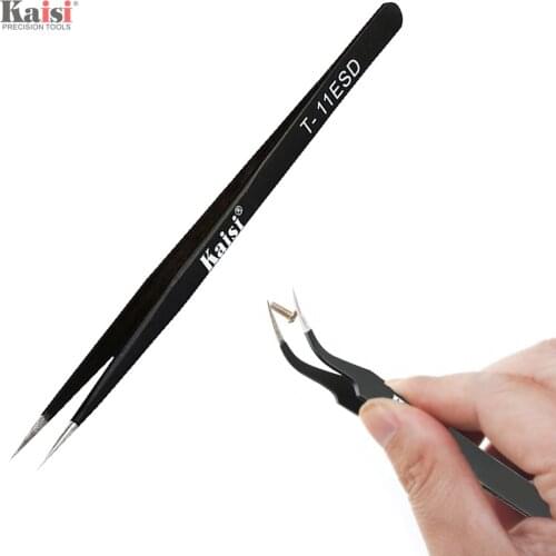High Precision Anti-static Stainless Steel Tweezers Repair Tools Straight / Bend Head for Medical Electronics Factory Industry