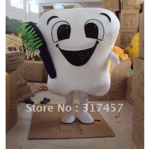 Tooth with Toothbrush Mascot Costume Animal mascot costume Free Shipping