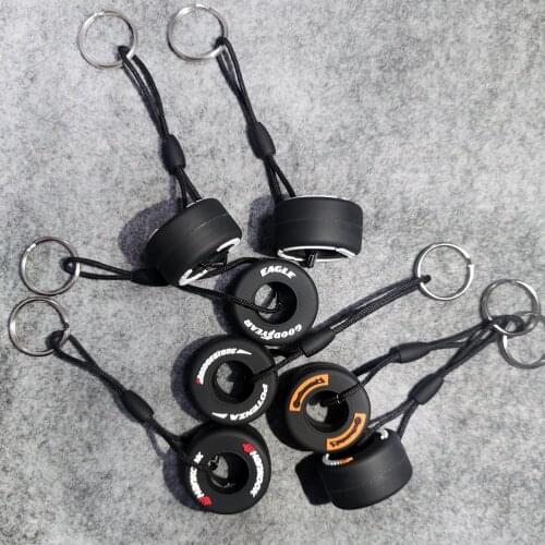 1Pcs Car Tire Keychain Small Tire Creative 3D Soft PVC Car Key Ring Personalized Decoration for Car Key Bag Gift