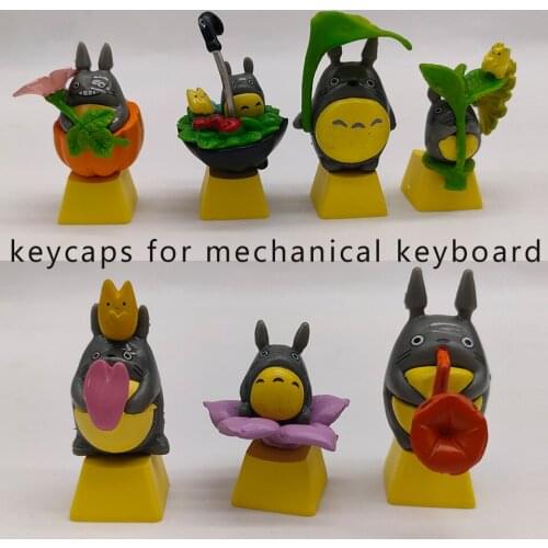 1pcs Cute Anime Personality Keycap Gaming Accessories Cartoon Mechanical Keyboard Caps R4 Single White Transparent Stereo PBT