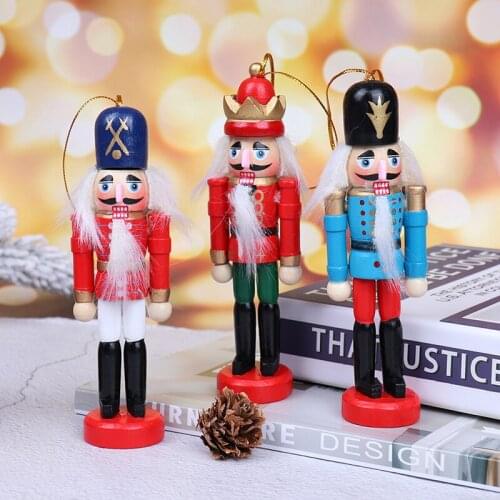 1pc Christmas Decoration 12cm Wood Made Nutcracker Puppet New Year Christmas