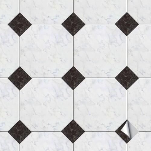 100PC Catercornered Black Marble Floor Tiles Stickers Home Decor Adhesive Wall Stickers Bathroom Ground DIY Griotte Tile Sticker