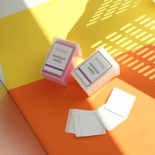 200 PCS Eyelash Extension Glue Cleaning Cotton Lash Adhesive Wipes Pink White Color Clean Remover Paper With Box For Makeup