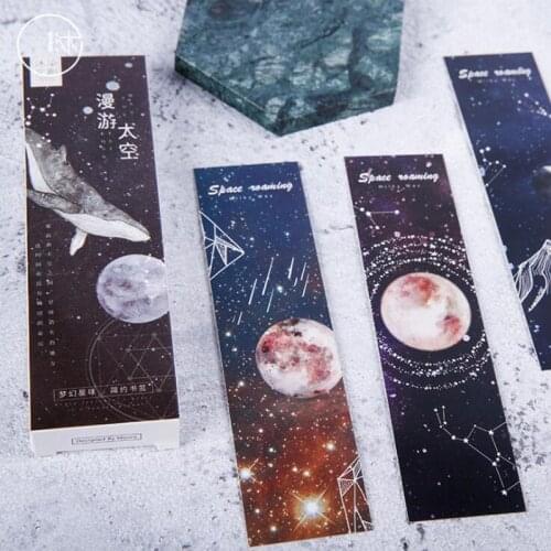 30 Pieces / 1 Set Of Paper Tag Bookmark Roaming Space Creative DIY Card Message Blessing Greeting Card Office Learning Bookmark