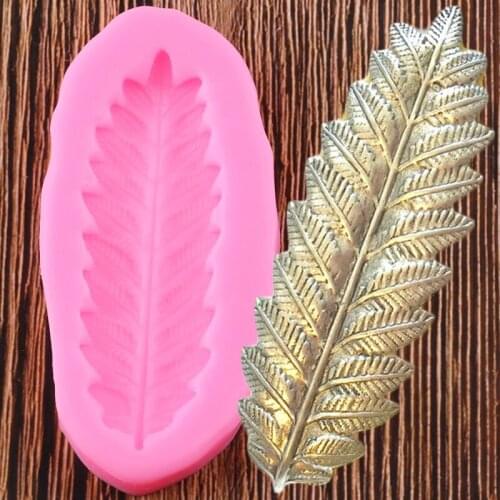 3D Leaves Cake Border Silicone Molds Feathers Fondant Mould Cake Decorating Tools Chocolate Candy Polymer Clay Moulds
