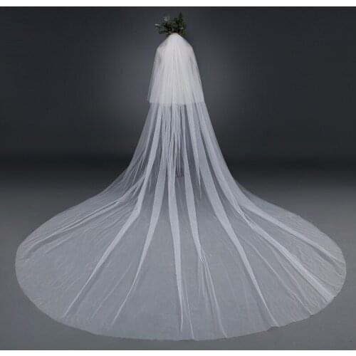 4*3m Elegant White/Ivory Mantilla velos de novia Wedding Veil Bridal Veil Long With Comb Wedding Accessories MD3002