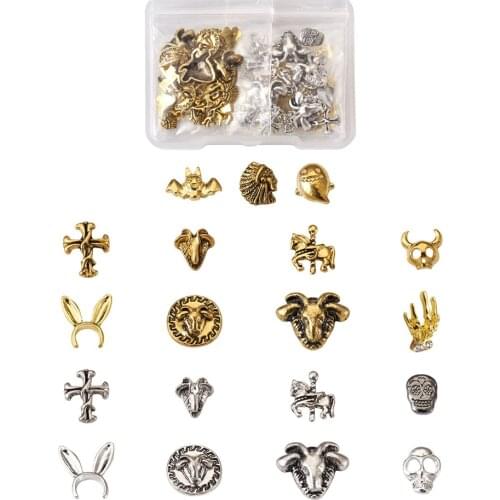 95pcs/box Halloween Theme Alloy Cabochons For DIY Epoxy Resin Pressed Flower DIY Jewelry Making Nail Art Decoration Accessories