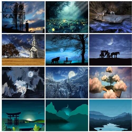 Midnight of The Moon Diamond Painting Landscape Embroidery Crossing Diy Aesthetics Diamond Mosaic Cross Stitch Home Decoration