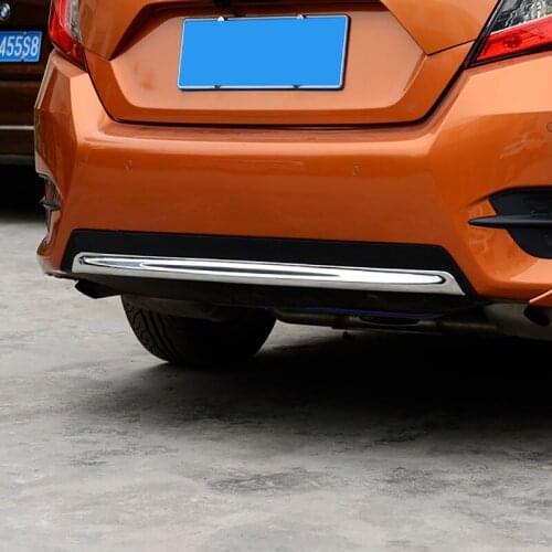 Car Styling Chrome Rear Hood Lamp Lining Cover Molding Trim Bumper Bezel Garnish For Honda Civic 10th Sedan 2016 2017 2018