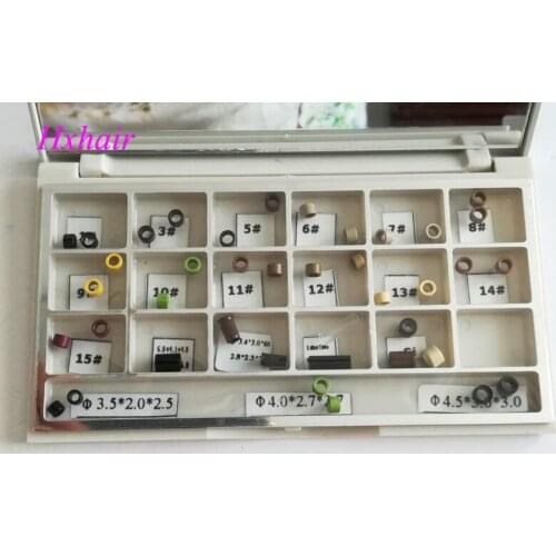 Freeshipping- 10pcs Color Chart of Rings / Micro Ring Links / Pre-Bonded I-Tip Hair Extension Tools