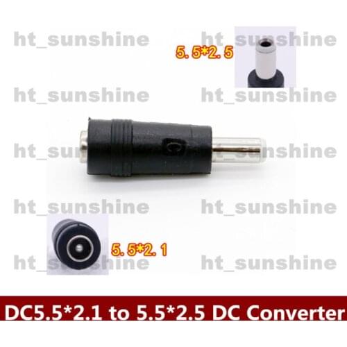 Free shipping 10PCS/LOT DC Jack DC5.5*2.1 Female to 5.5*2.5mm Male Power adapter DC converter plug