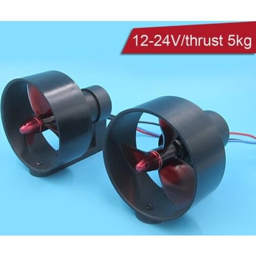 12V-24V Brushless Underwater Thruster 30A 5KG Big Thrust 3550 Propeller Motor Welded Banana Plug for RC Boat/Submarine/Robot/ROV