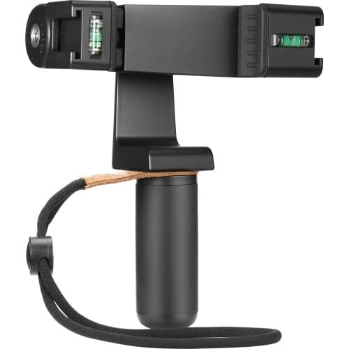 BY-PSC3 Phone Holder Smartphone Video Rig with Dual Cold Shoe Mount Built-in Bulb Levels for Vlog Live Streaming Video Recording