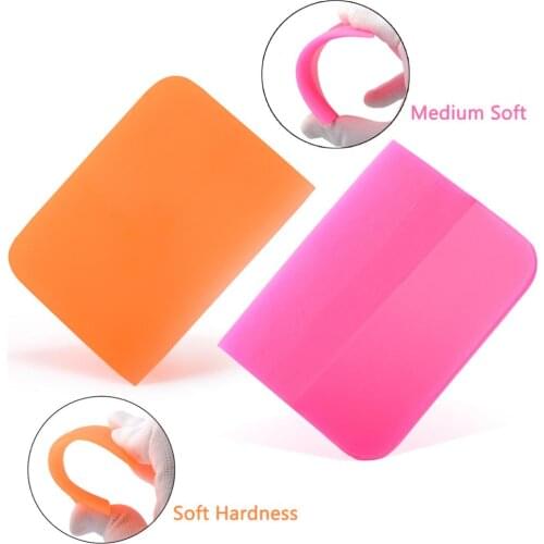 EHDIS 2pcs Soft Wrapping Rubber Squeegee Carbon Fiber Window Film Tint Scraper Winter Water Wiper Glass Vinyl Car Cleaning Tools