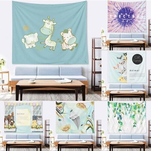 Flamingo Pattern Background Cloth Plant Wall Hanging Blanket Indian Ramadan Pattern Tapestry Decor Home Boho Hippie Tapestry