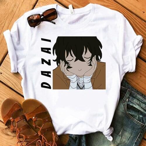 Bungo Stray Dogs T-Shirt Summer Women Anime Chuuya Nakahara Tops Dazai Streetwear Harajuku Casual Atsushi Nakajima Tee Shirt
