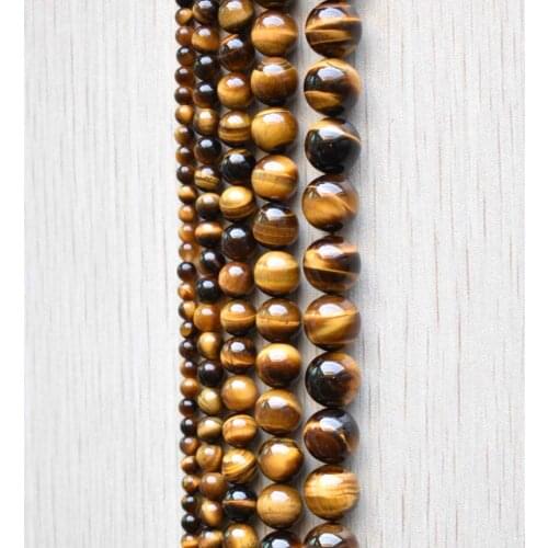 A quality Natural yellow tiger eye Stone round loose Beads for jewelry Making DIY Bracelet Necklace 4 6 8 10 12mm Wholesale free