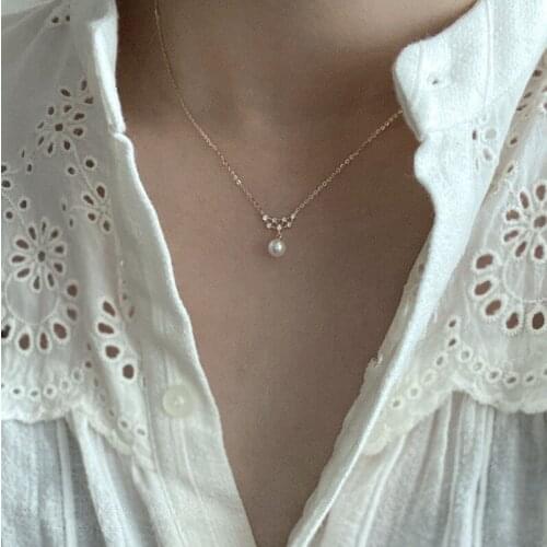 Classic pendant necklaces for women Pearl clavicle chain 925 sterling silver neck accessory elegant fine jewelry party gifts new