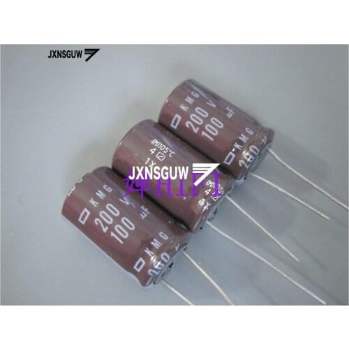 20PCS NIPPON KMG 200V100UF 16X25MM NCC long life electrolytic capacitor 100UF/200V CHEMI-CON 105 degrees 100uF 200V