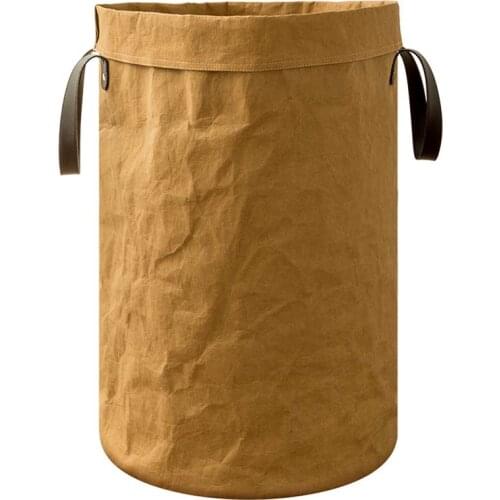 Basket Stand Laundry Basket Toy Storage Box Super Large Bag Washing Dirty Tyvek Paper Big Basket Organizer Bin PU Handle
