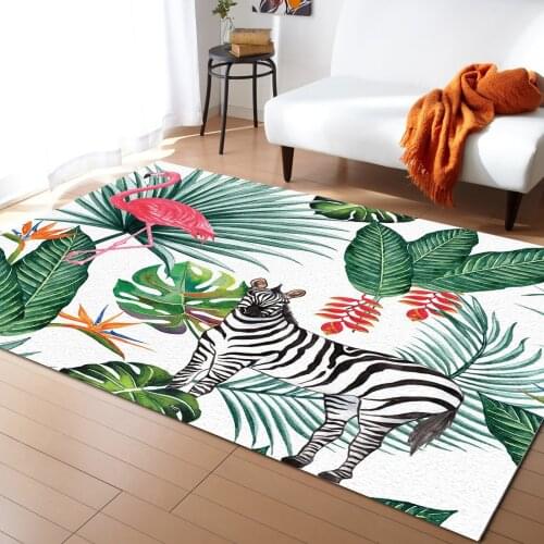 Zebra Flamingo Tropical Jungle Carpets for Bedroom Home Decor Carpets Kawaii Rugs and Carpets for Home Living Room Outdoor Rug