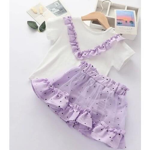 Girls Baby Summer Clothing Sets New Childrens T-shirt Skirt Suits Kids Short-Sleeved Dresses T-shirt Outfit For Toddler