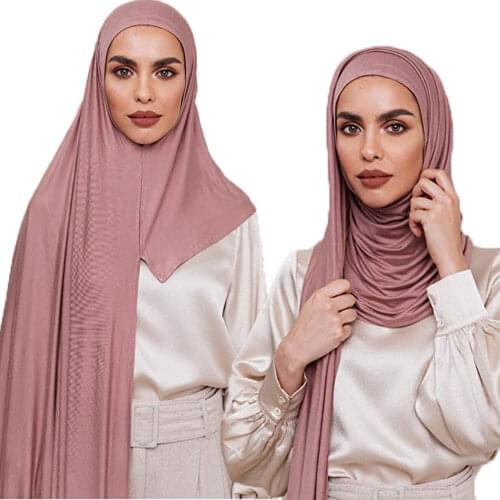 Plain Hijab Presewn Instant Premium Jersey Head Scarf Wrap Women Scarves 170X60cm