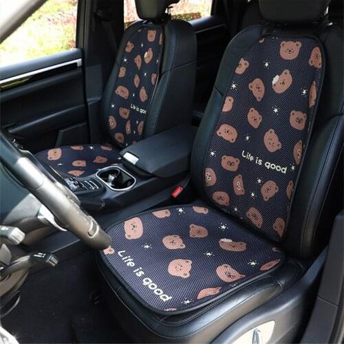 New Arrival Four Seasons Summer Breathable Mesh Ice Silk Cartoon Bear High Quality Car Seat Cover Cushion