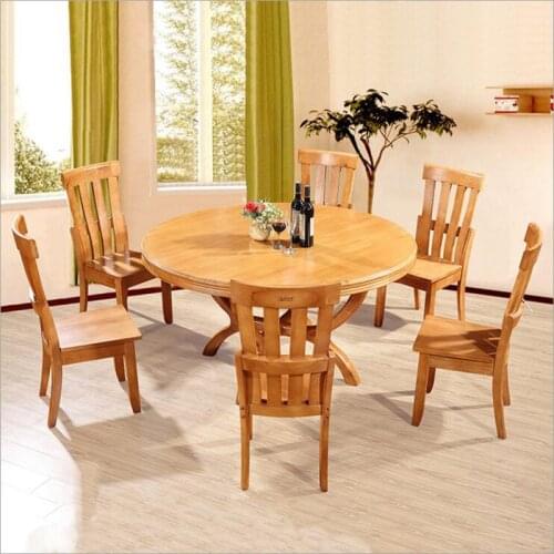 Modern Style Italian Dining Table, 100% Solid Wood Italy Style Luxury round Dining Table set o122