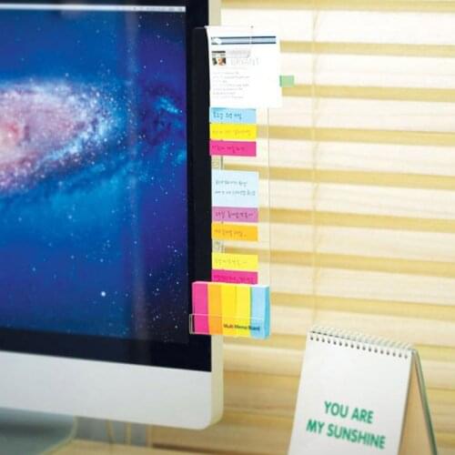 Practical Cartoon Computer Monitor Screen Memo Board Pads Side Panel Sticky Reminder Holder For Home Office QX2E
