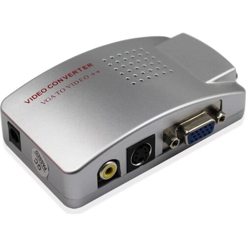 Premium PC Laptop VGA to AV RCA TV Monitor S-video Signal Adapter Converter VGA2AV Switch Box
