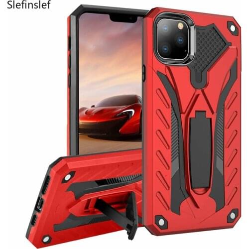 For iPhone X XR XS 11 Pro Max Slim Armor Stand Case Heavy Duty Shockproof Hybrid Silicone 2 IN 1 Impact Protection Full Cover